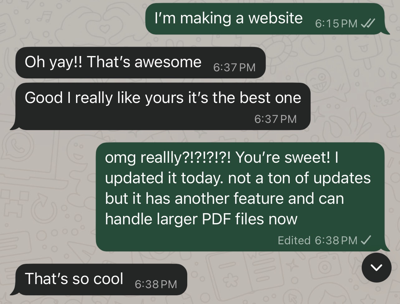 Text-message review from Kate del Castillo saying PDF Penguin is the best one